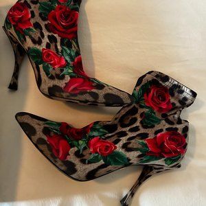 Dolce & Gabbana Floral/Animal Print Stretch Bootie
